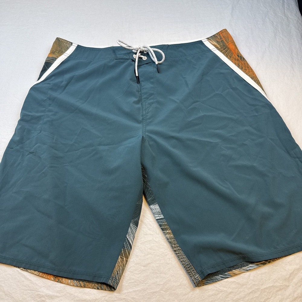 Oakley SHORTS Men 40 Board Swim Surf Pocket BLUE /ORANGE White DRAWSTRING